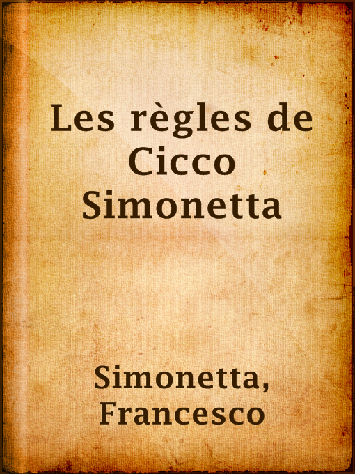 Title details for Les règles de Cicco Simonetta by Francesco Simonetta - Available